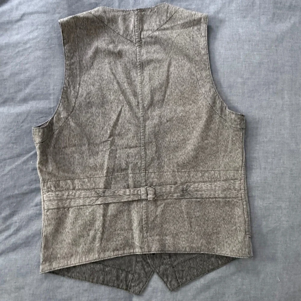 RRL Ralph Lauren Jackson Jaspe Cotton Work Vest Mens Small  Cinch Back Waistcoat